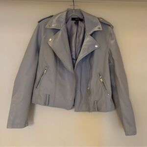 Forever 21 Gray Faux Leather Jacket (Size S)